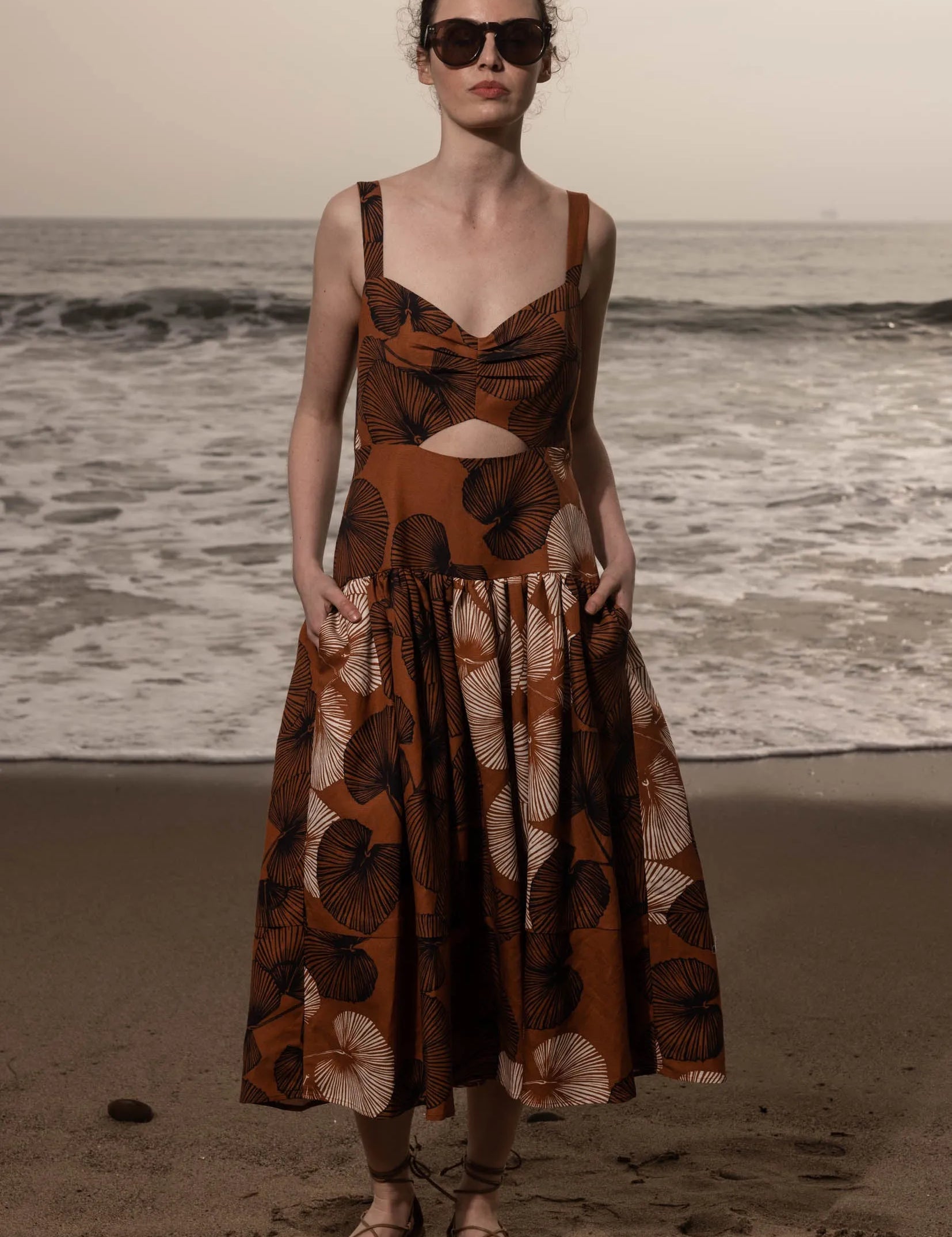 Calvi Dress - Chalked Palm - Heidi Merrick