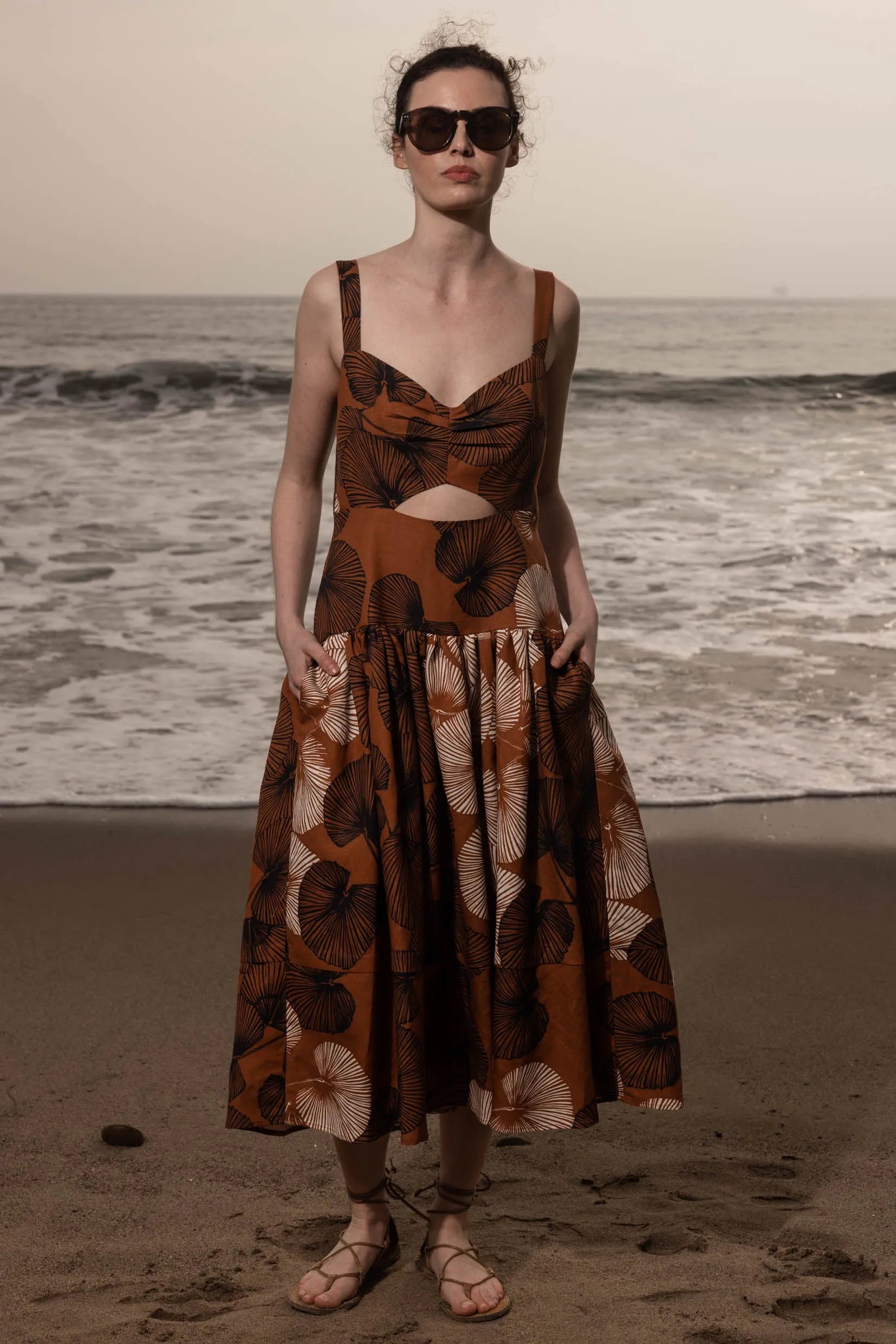 Calvi Dress - Chalked Palm - Heidi Merrick