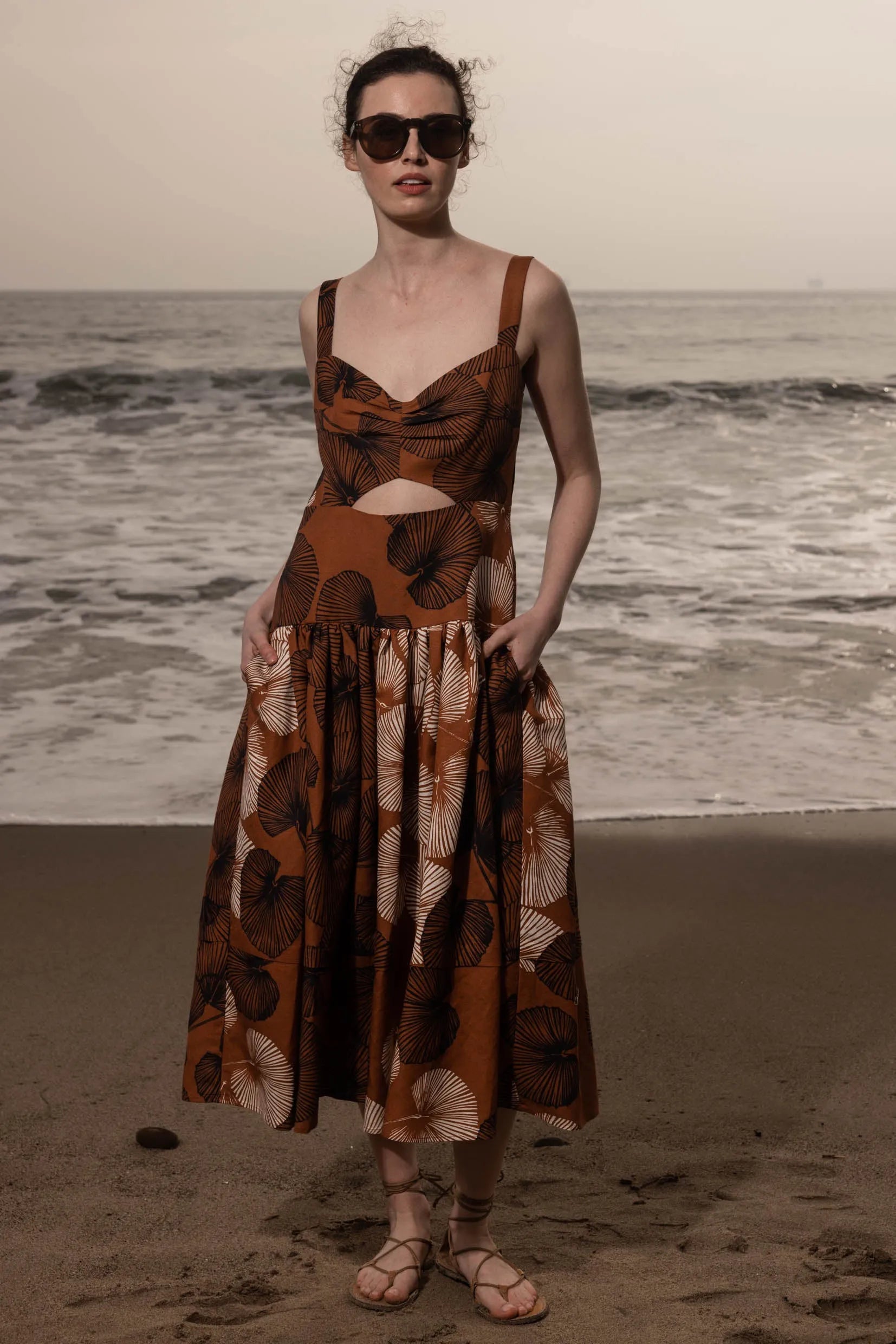 Calvi Dress - Chalked Palm - Heidi Merrick