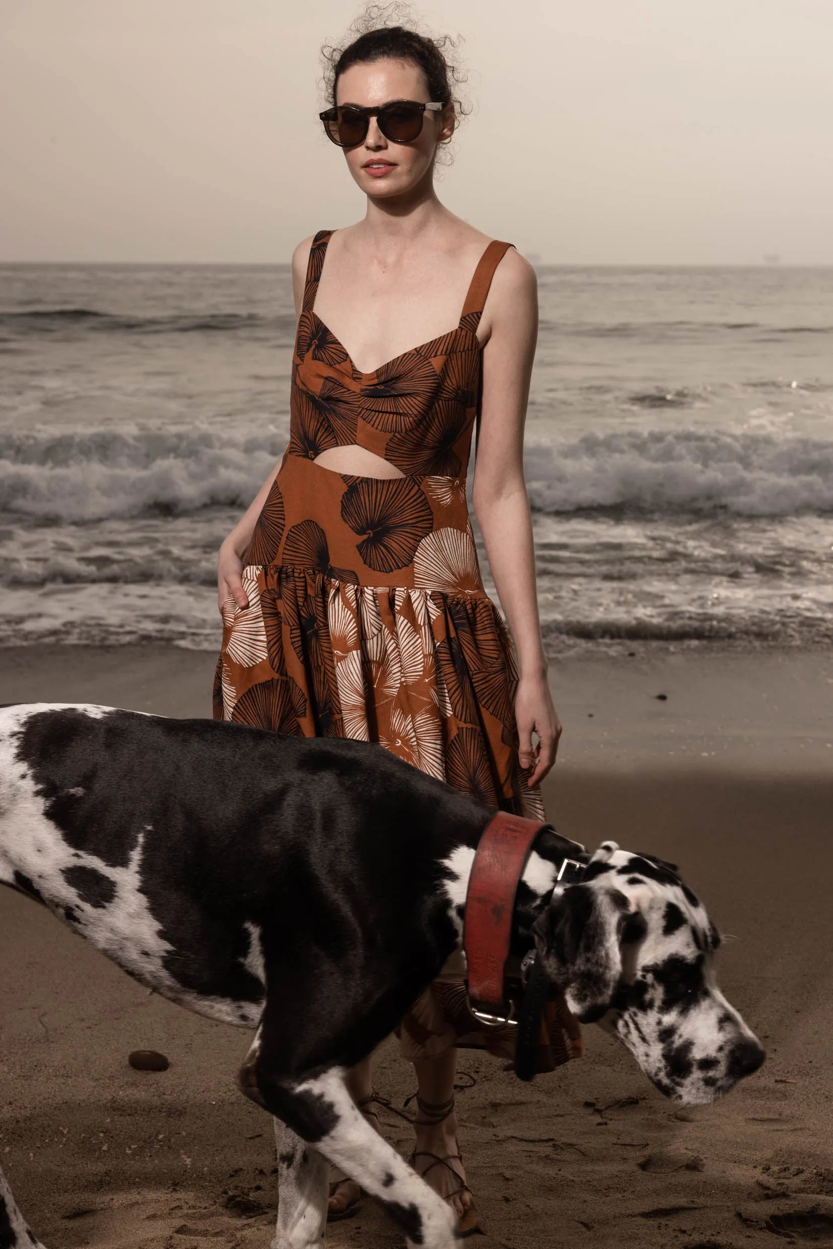 Calvi Dress - Chalked Palm - Heidi Merrick