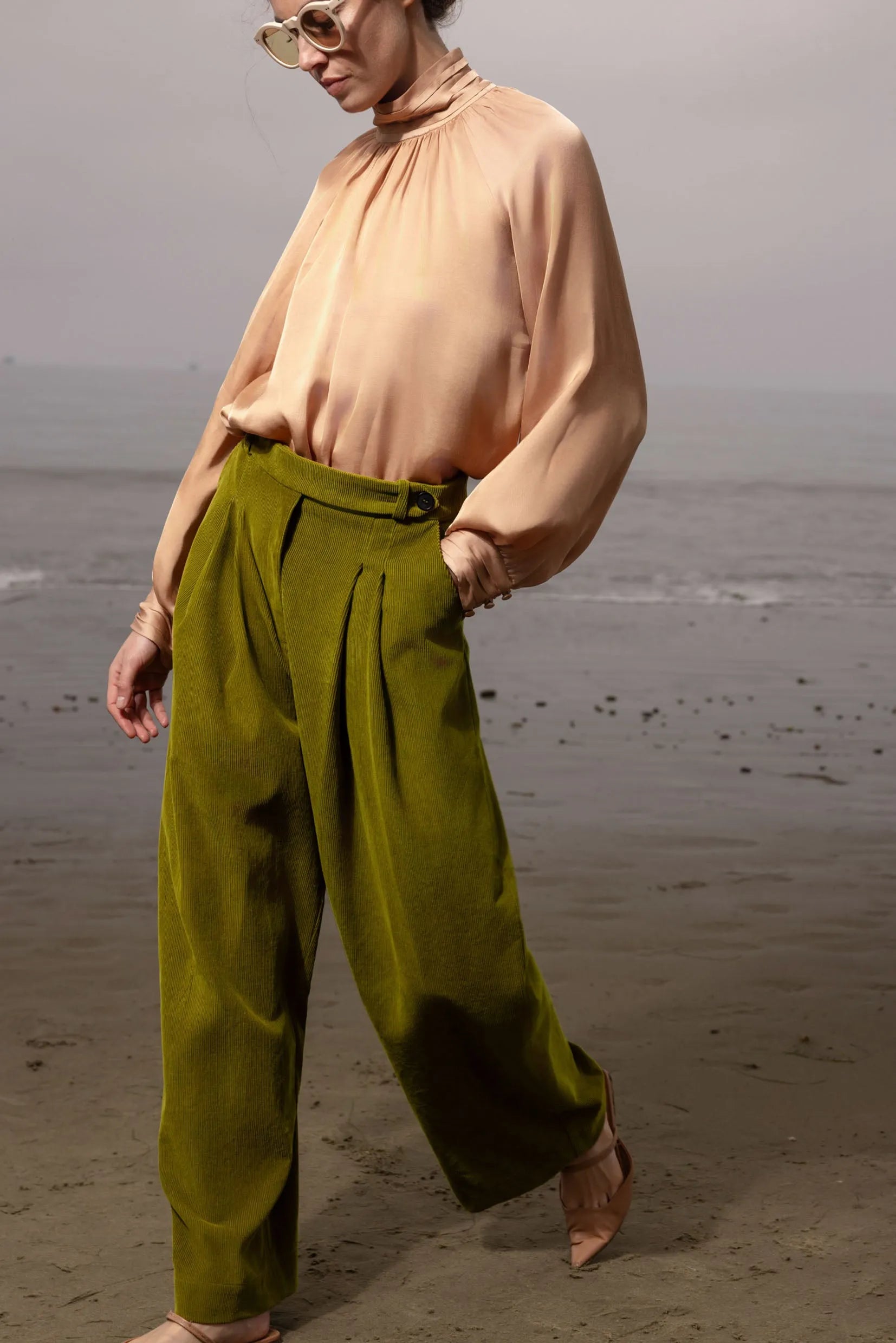 Chaplin Pant - Frog Corduroy - Heidi Merrick