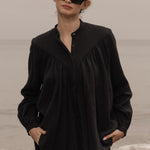 Isabelle Top - Black Gauze - Heidi Merrick