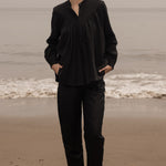 Boyfriend Pant - Black Linen - Heidi Merrick