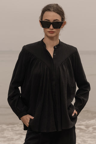 Isabelle Top - Black Gauze