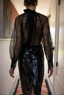 Missive Blouse - Noir Art Nouveau - Heidi Merrick