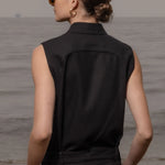 Rosie Top - Noir Silk Noil - Heidi Merrick