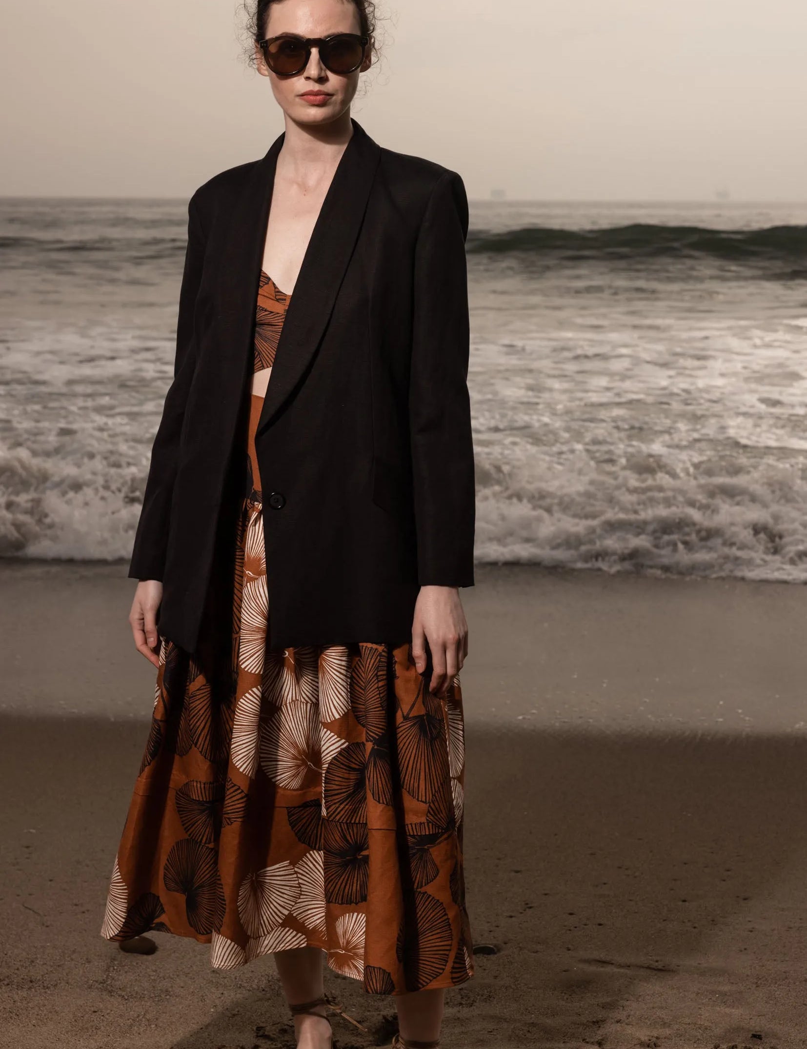 Calvi Dress - Chalked Palm - Heidi Merrick