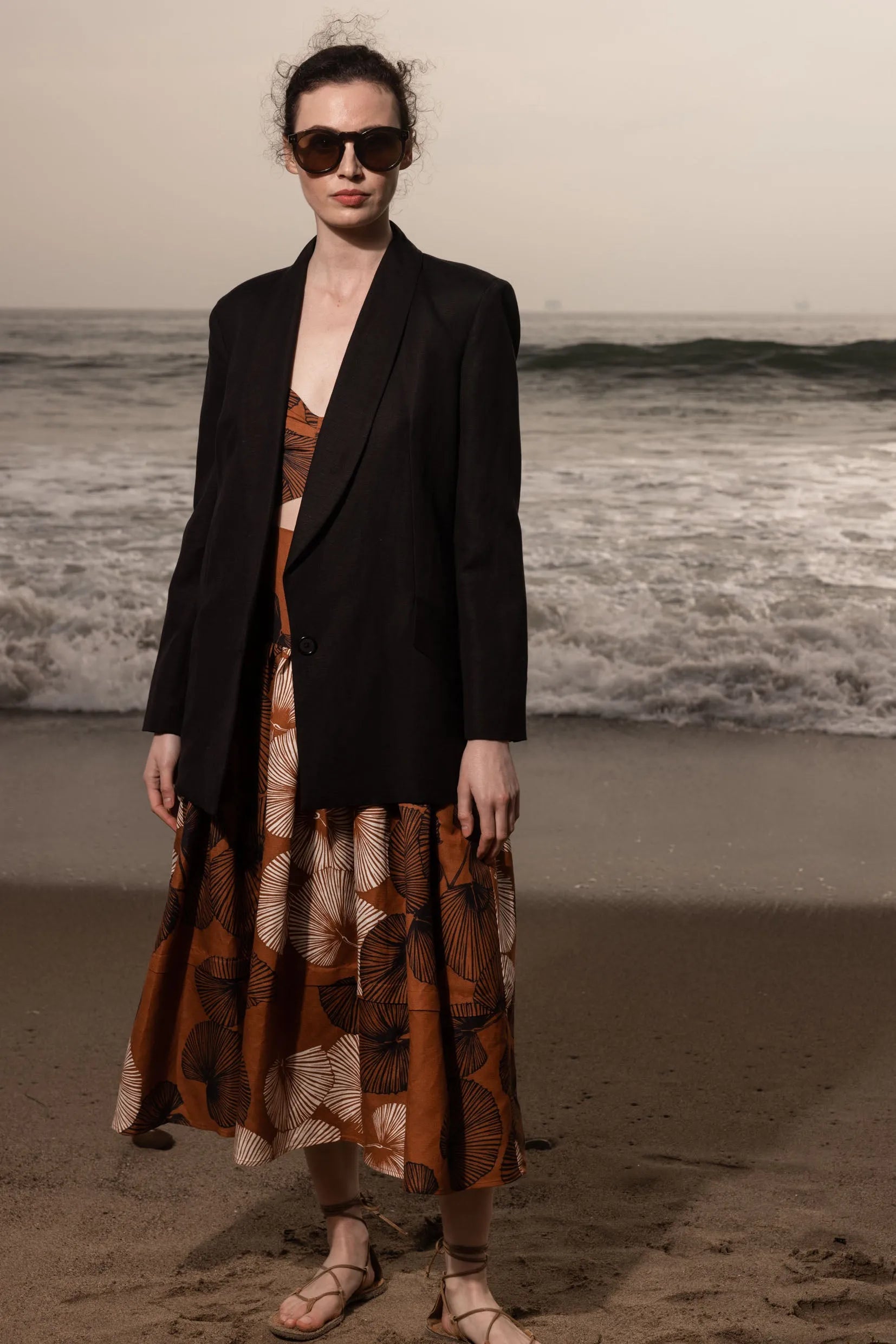 Calvi Dress - Chalked Palm - Heidi Merrick