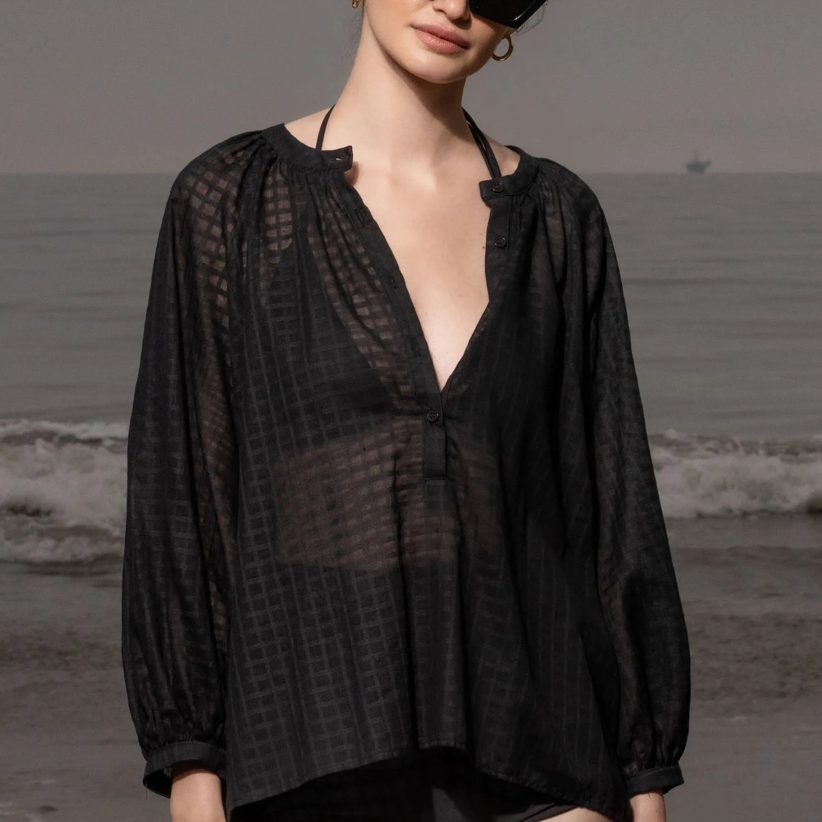 Pia Blouse - Black - Heidi Merrick