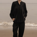 Boyfriend Pant - Black Linen - Heidi Merrick