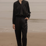 Boyfriend Pant - Black Linen - Heidi Merrick