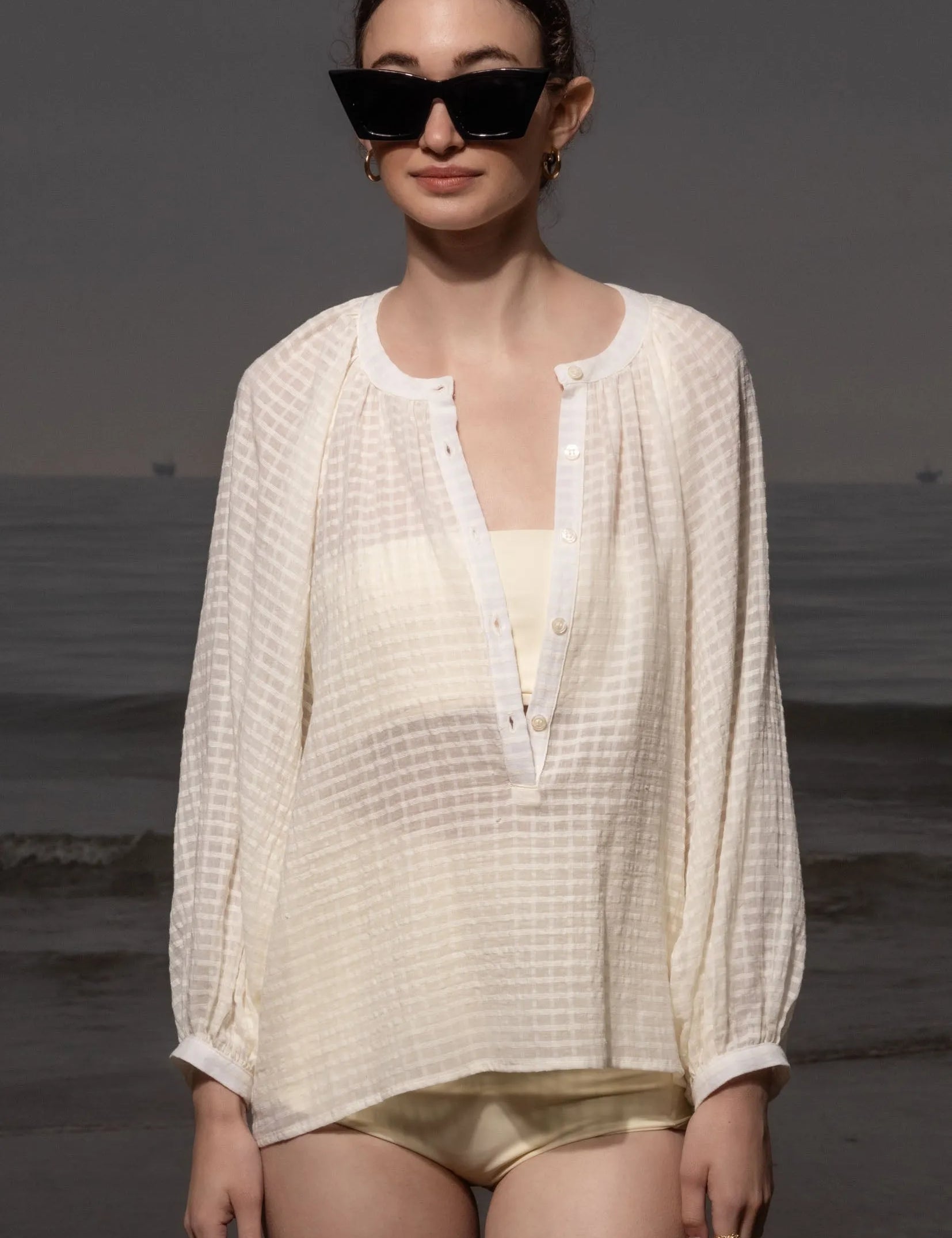 Pia Blouse - Cream - Heidi Merrick