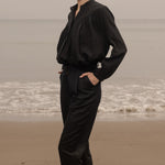 Boyfriend Pant - Black Linen - Heidi Merrick