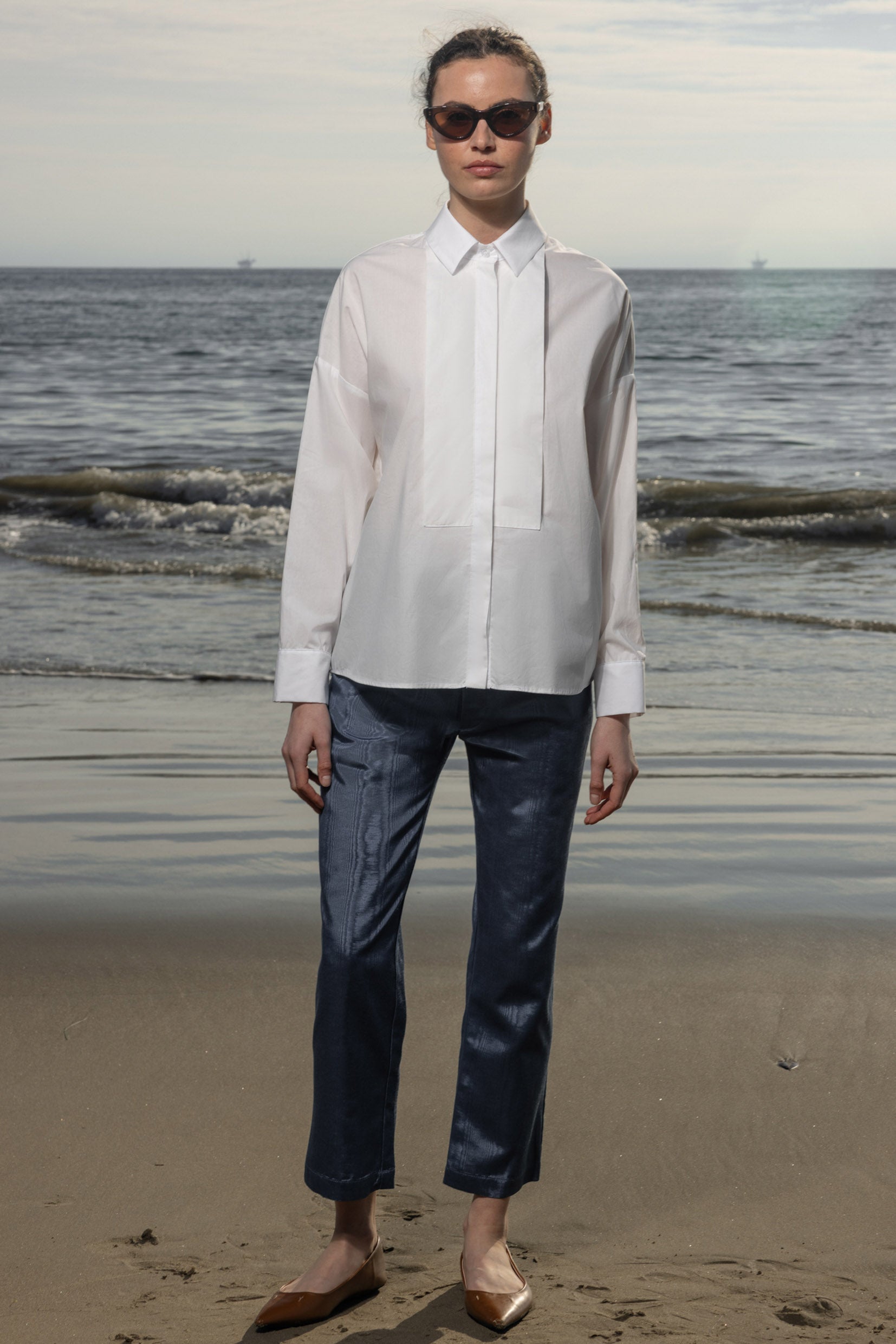 Bruno Pant - Blue Moire - Heidi Merrick