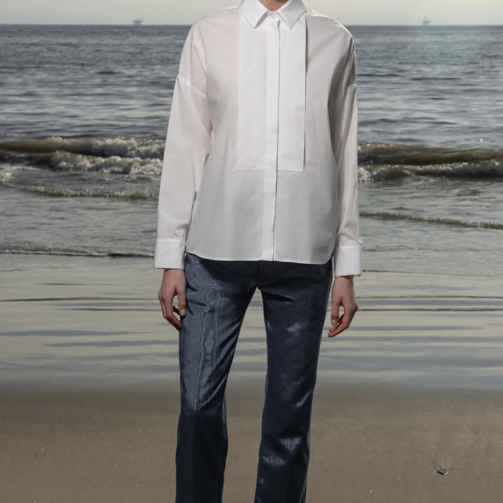 Bruno Pant - Blue Moire - Heidi Merrick