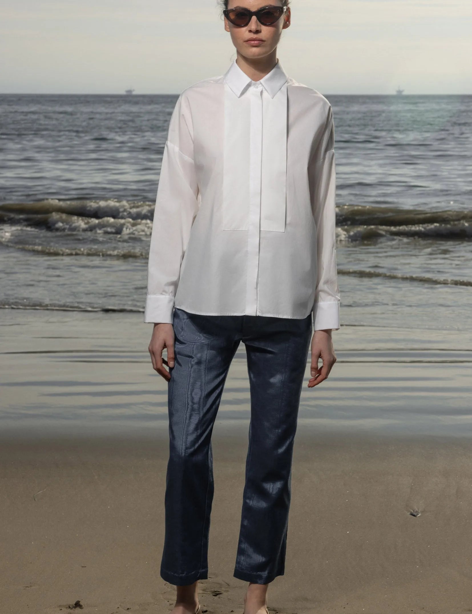 Bruno Pant - Blue Moire - Heidi Merrick