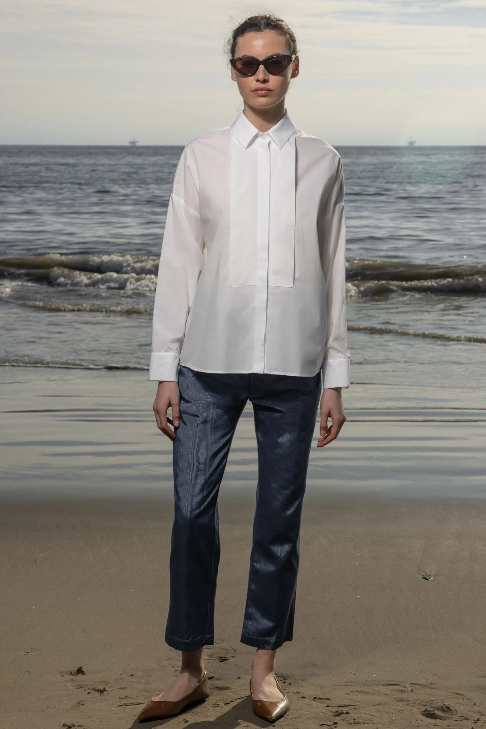 Bruno Pant - Blue Moire - Heidi Merrick