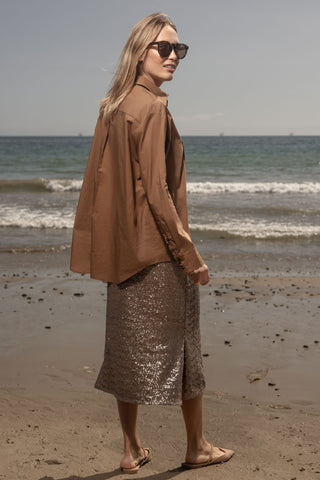 Sequin Sera Skirt - Bronze