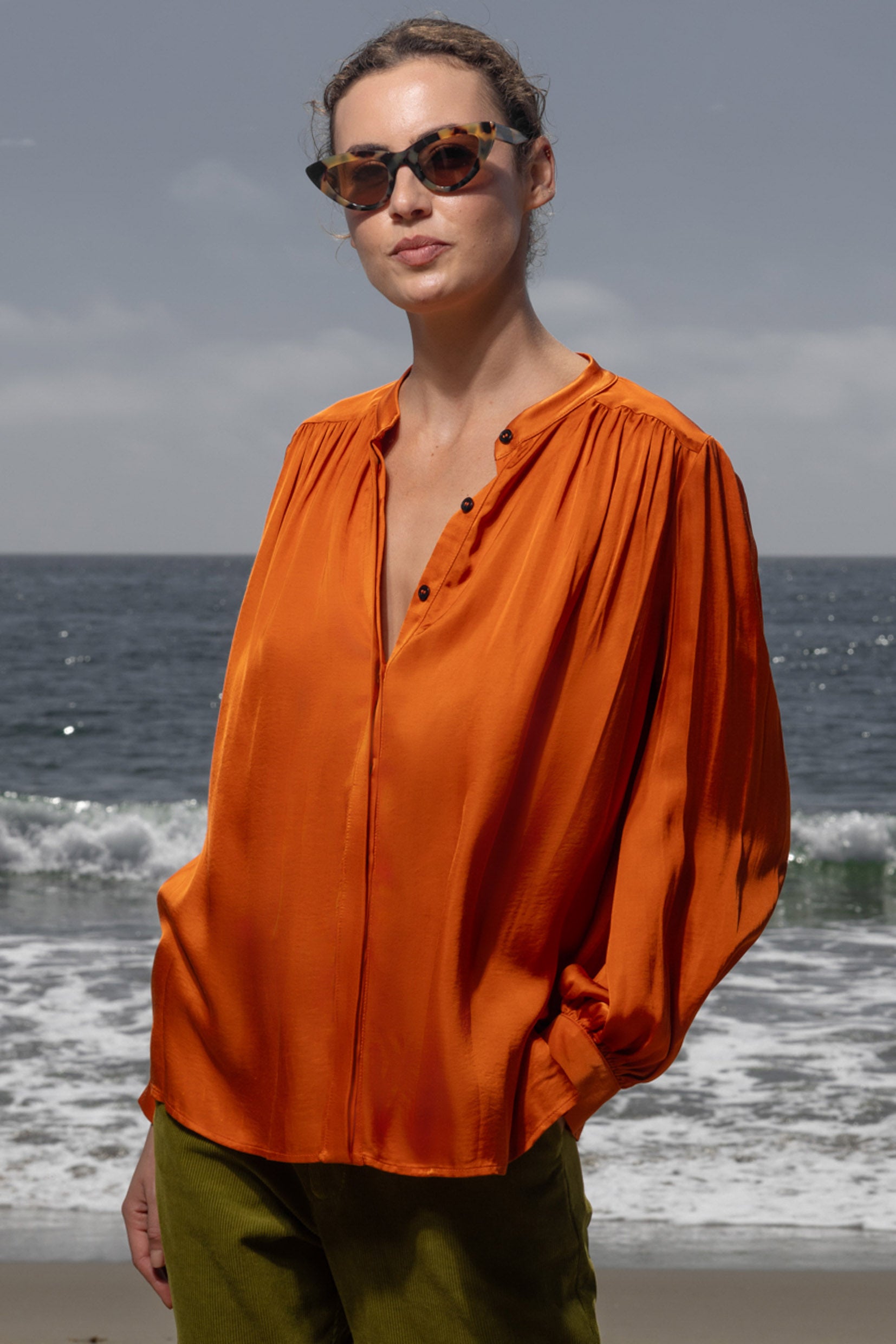 Farah Blouse - Flame - Heidi Merrick