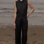 Rosie Top - Noir Silk Noil - Heidi Merrick
