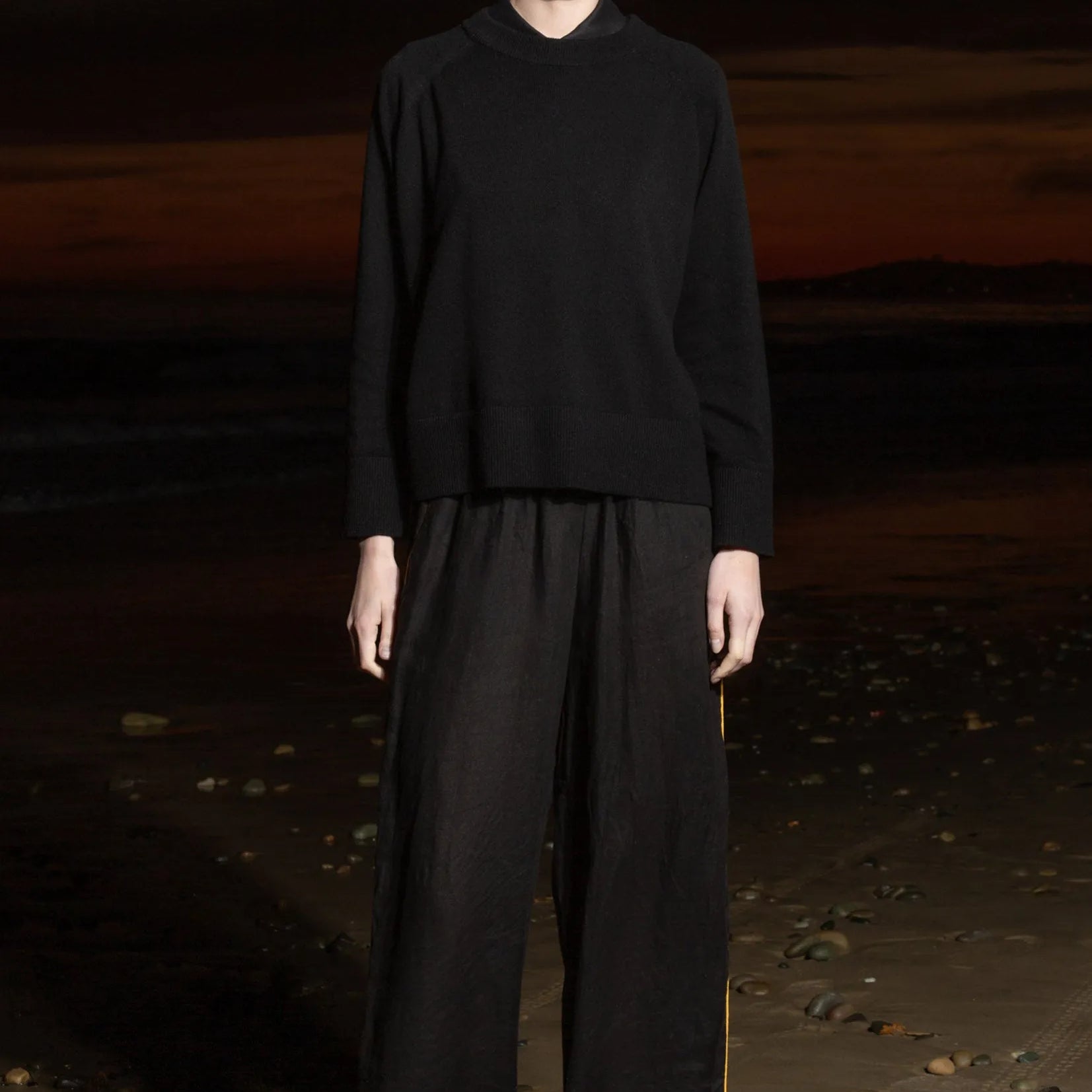 Sahara Pant - Noir Tissue Linen - Heidi Merrick