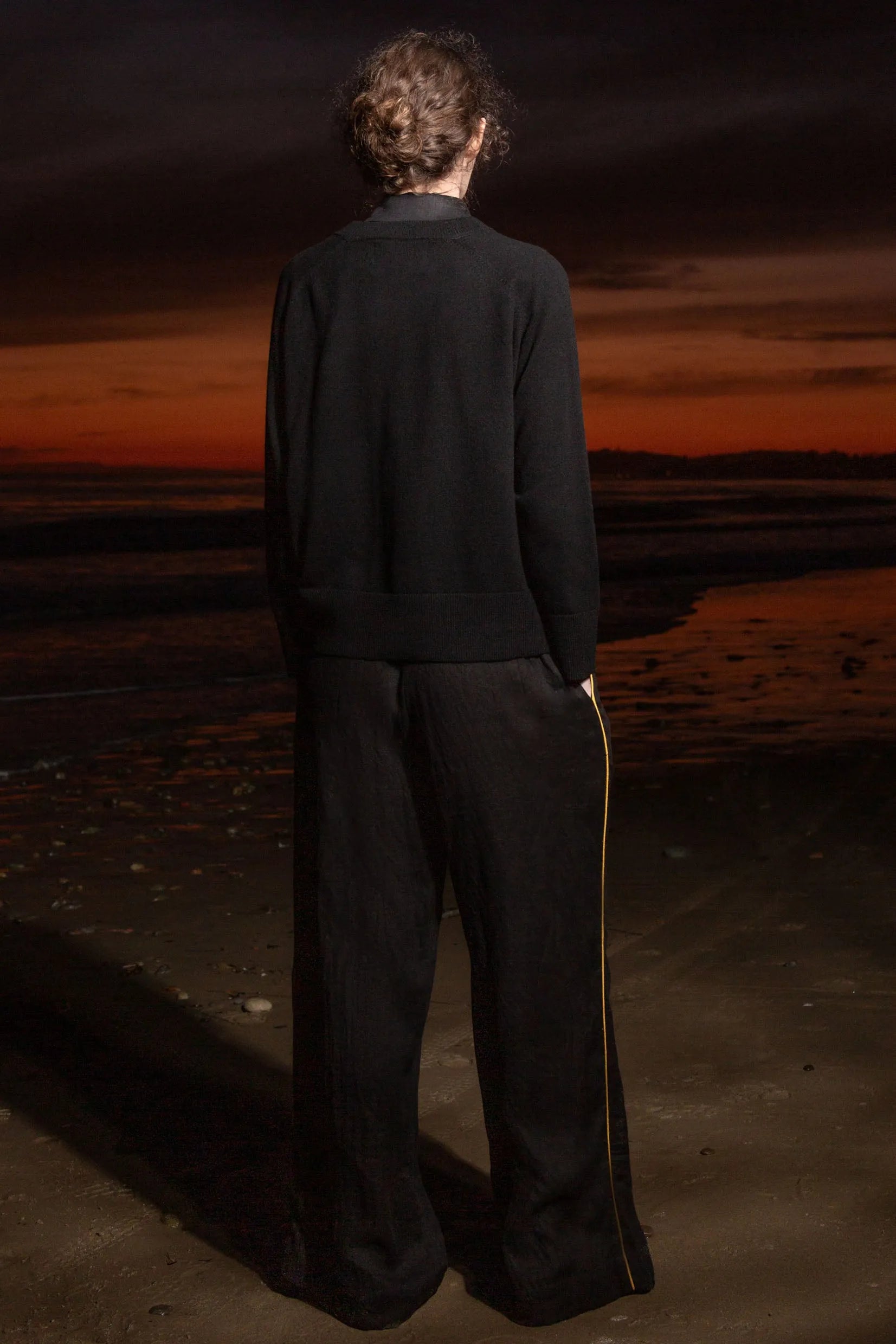 Sahara Pant - Noir Tissue Linen - Heidi Merrick