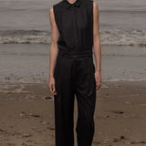 Baptise Pant - Noir Silk Noil - Heidi Merrick