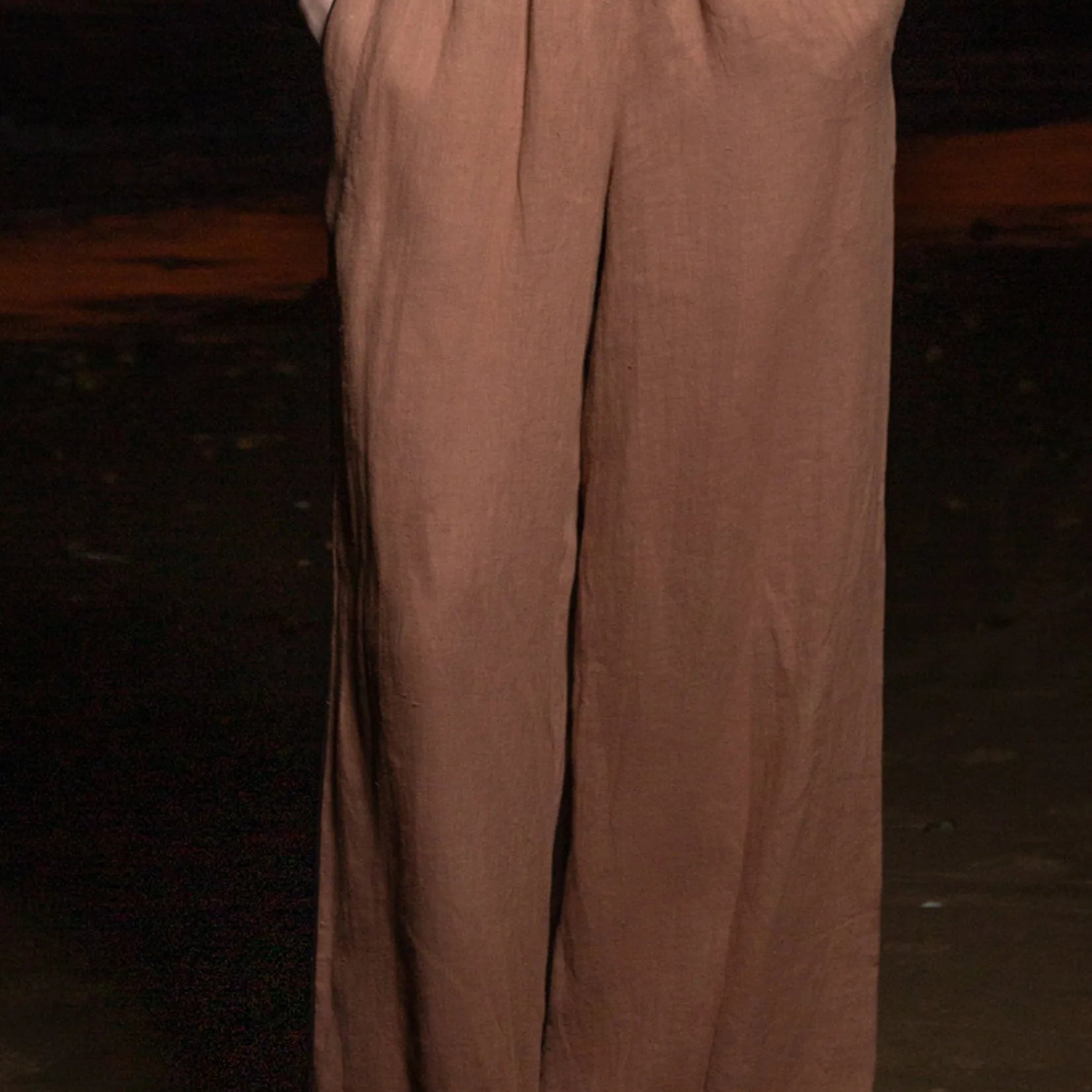 Sahara Pant - Sable Tissue Linen - Heidi Merrick