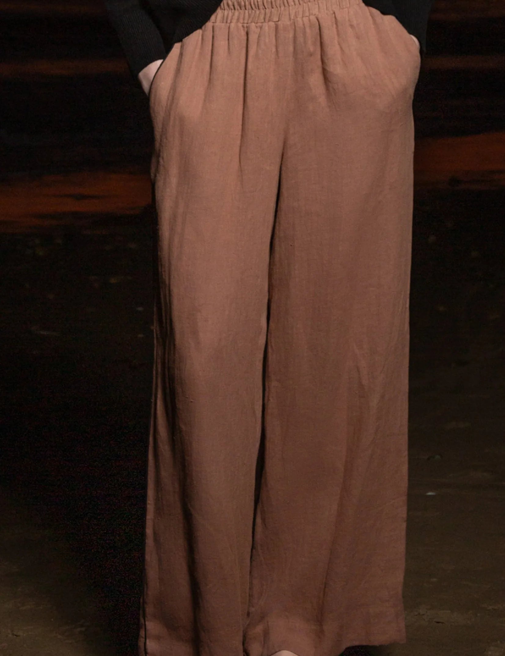 Sahara Pant - Sable Tissue Linen - Heidi Merrick
