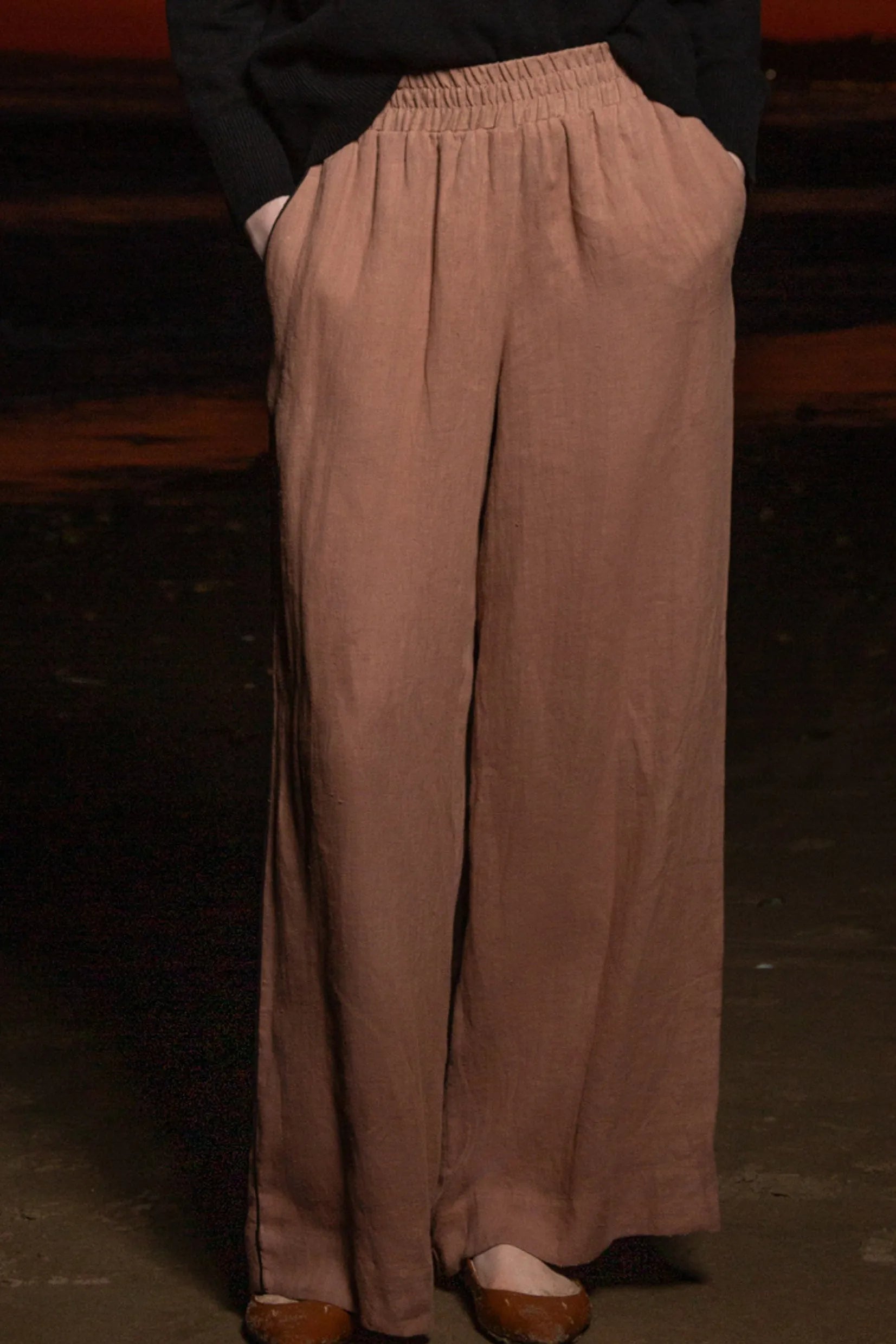 Sahara Pant - Sable Tissue Linen - Heidi Merrick