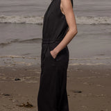 Baptise Pant - Noir Silk Noil - Heidi Merrick