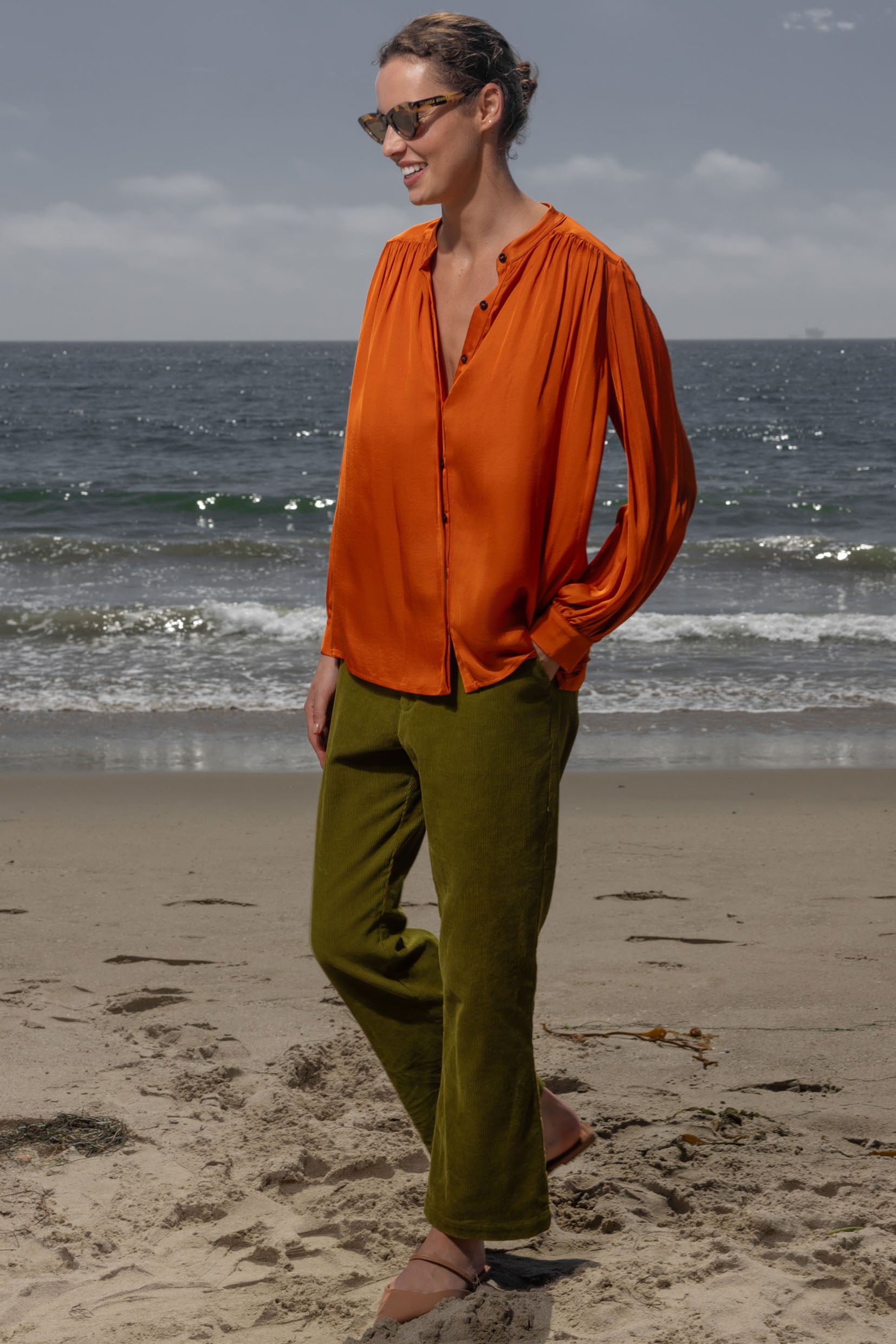 Farah Blouse - Flame - Heidi Merrick