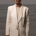 Zelda Blazer - Ivory Silk & Hemp - Heidi Merrick