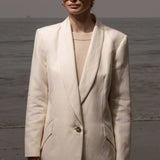 Zelda Blazer - Ivory Silk & Hemp - Heidi Merrick
