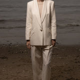 Zelda Blazer - Ivory Silk & Hemp - Heidi Merrick
