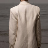 Zelda Blazer - Ivory Silk & Hemp - Heidi Merrick
