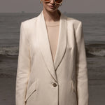 Zelda Blazer - Ivory Silk & Hemp - Heidi Merrick