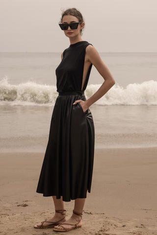 Apollo Skirt - Black Leather