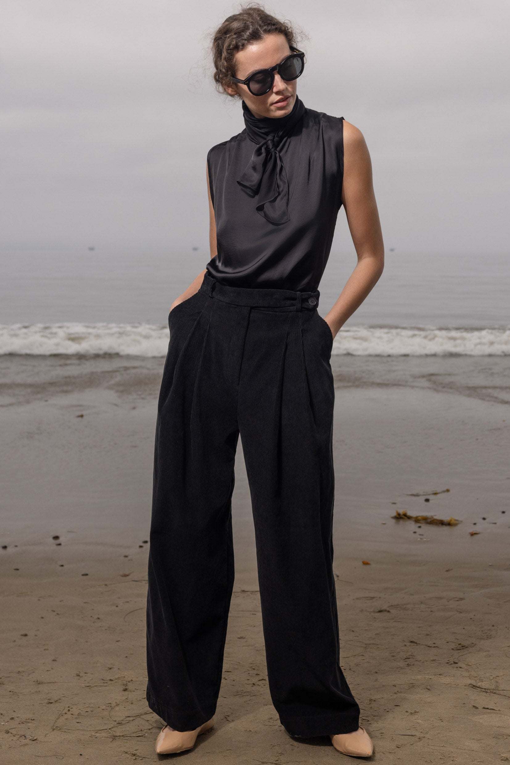 Chaplin Pant - Noir Corduroy - Heidi Merrick