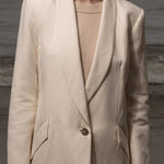 Zelda Blazer - Ivory Silk & Hemp - Heidi Merrick