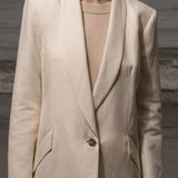 Zelda Blazer - Ivory Silk & Hemp - Heidi Merrick