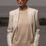 Zelda Blazer - Ivory Silk & Hemp - Heidi Merrick