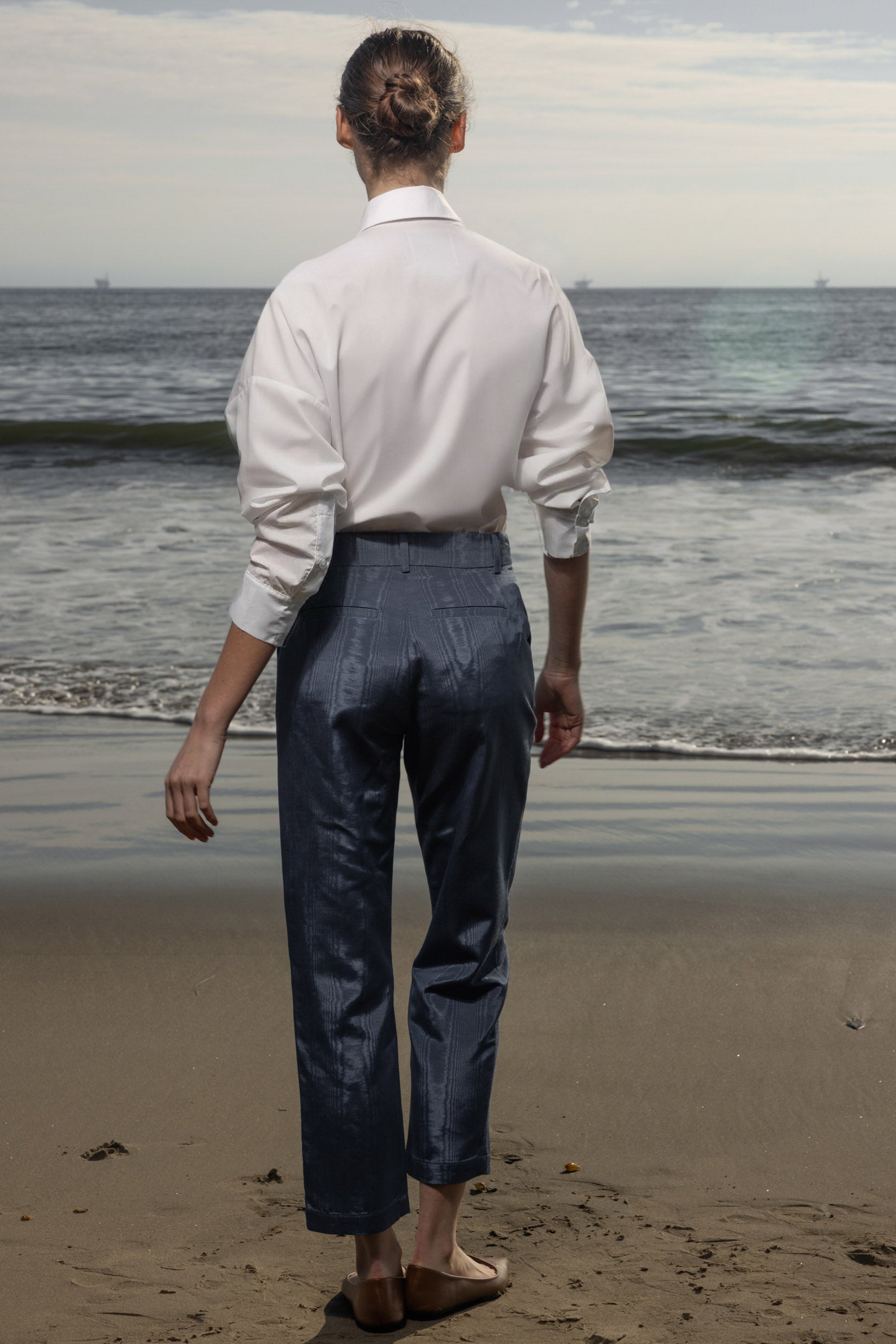 Bruno Pant - Blue Moire - Heidi Merrick