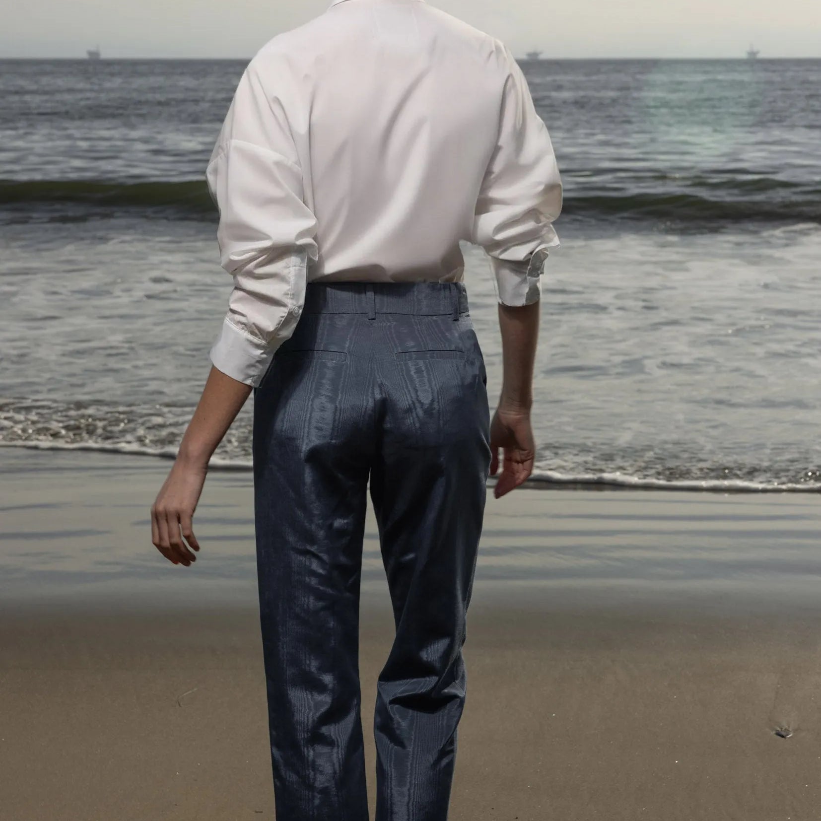 Bruno Pant - Blue Moire - Heidi Merrick