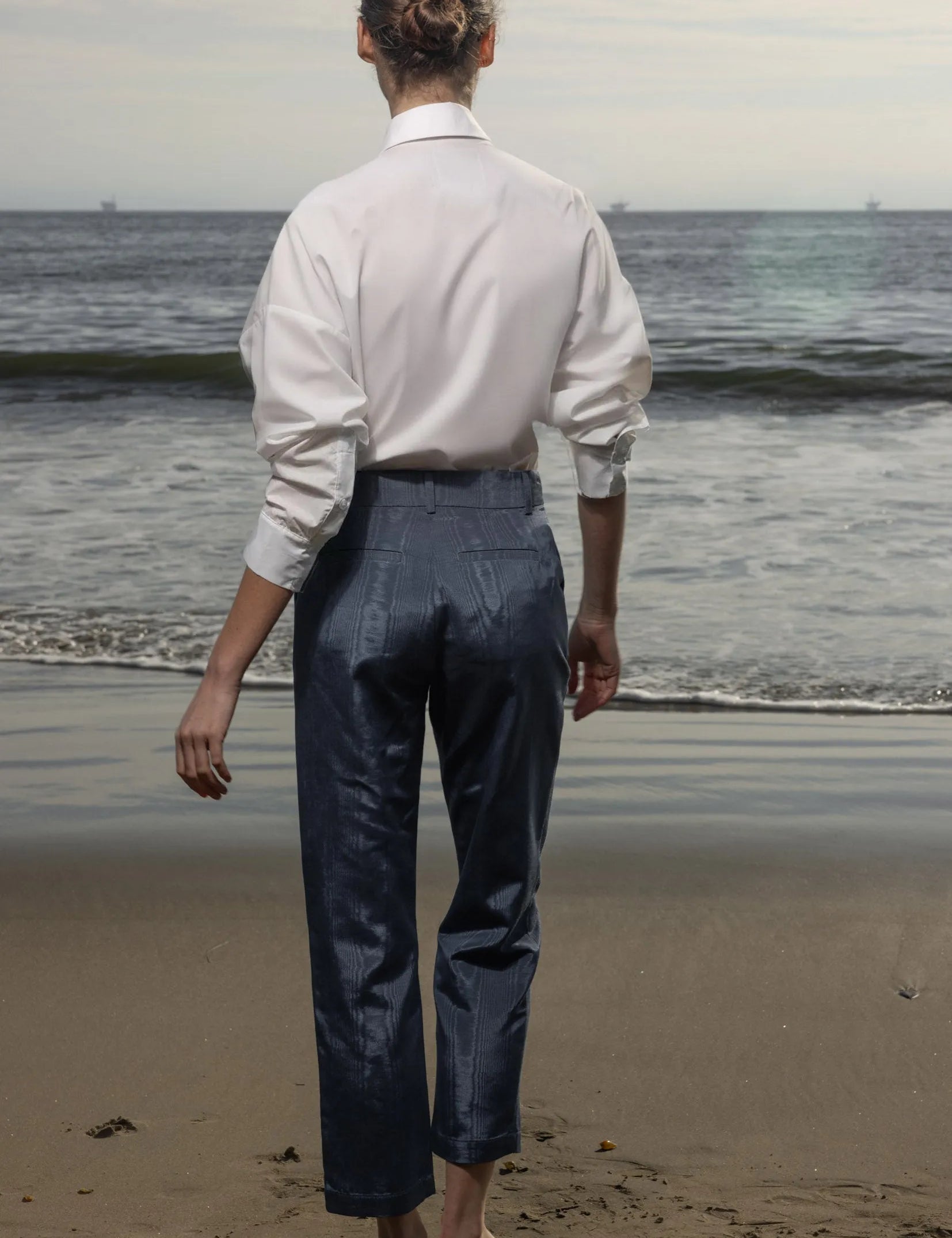 Bruno Pant - Blue Moire - Heidi Merrick