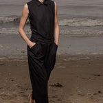 Rosie Top - Noir Silk Noil - Heidi Merrick