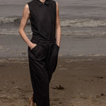 Baptise Pant - Noir Silk Noil - Heidi Merrick