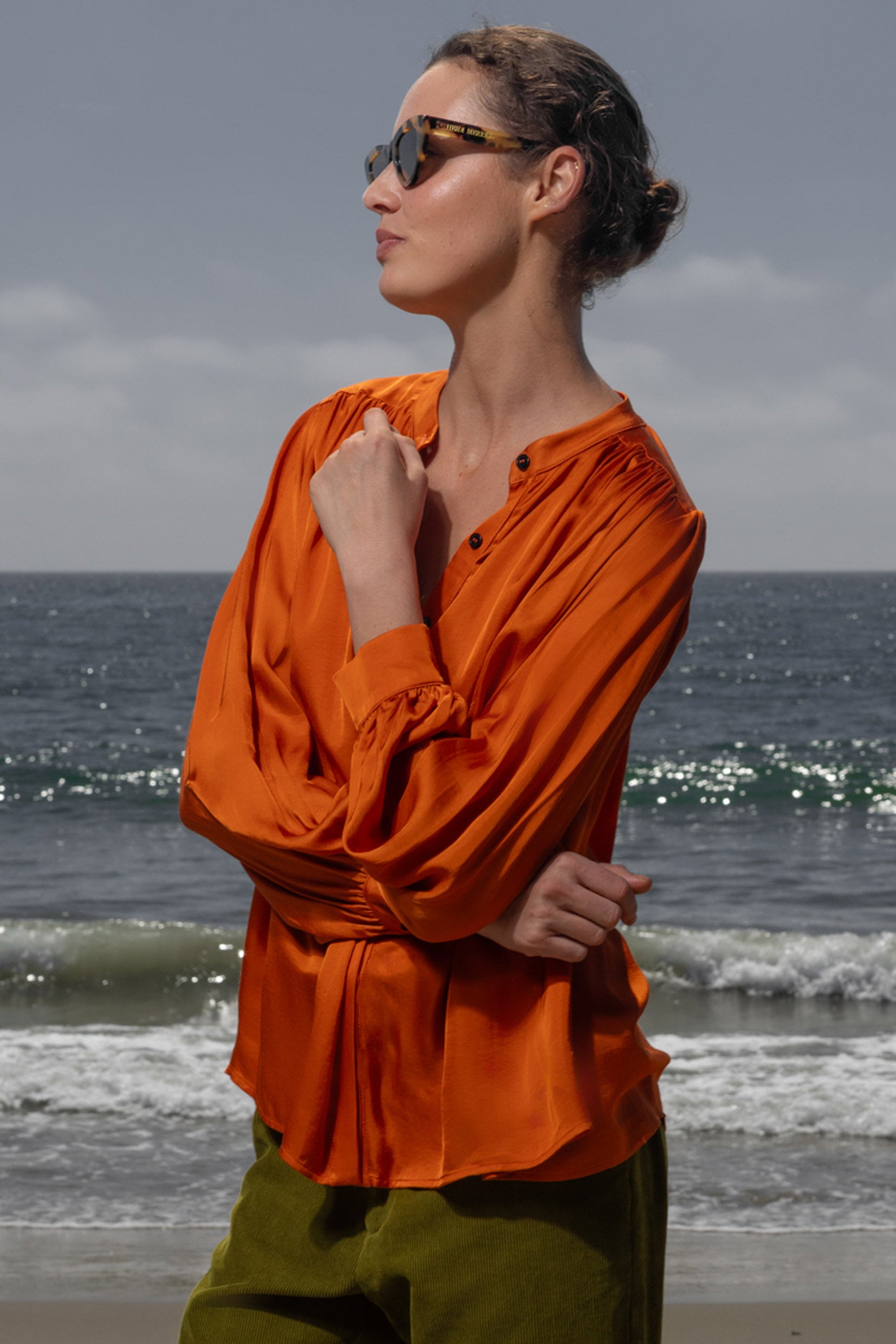 Farah Blouse - Flame - Heidi Merrick