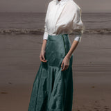 Gale Skirt - Stormy Blue Moire - Heidi Merrick
