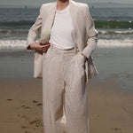 Zelda Blazer - Cream Ticking Stripe - Heidi Merrick